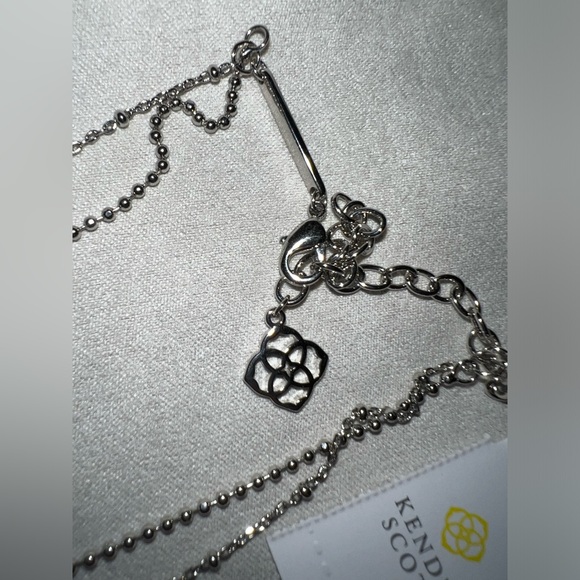 Kendra Scott Emile Silver Multi Strand Necklace in Platinum Drusy - Picture 2 of 3